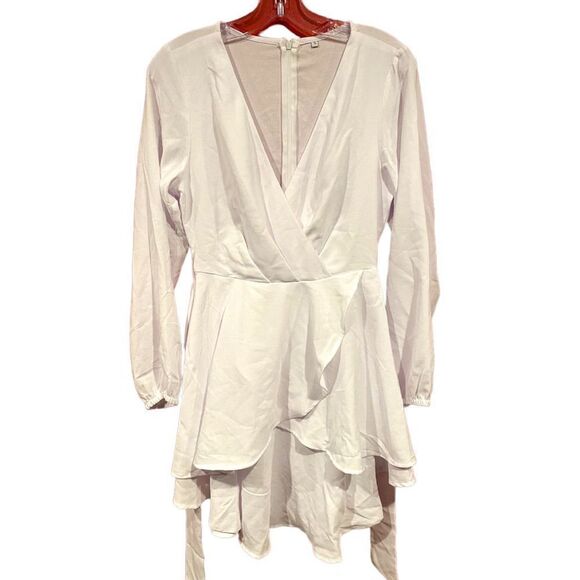 Women Casual Dress Flowy Bohemian Tshirt Wrap Dress Tie Waist Shift Mini Dress T - Picture 12 of 17